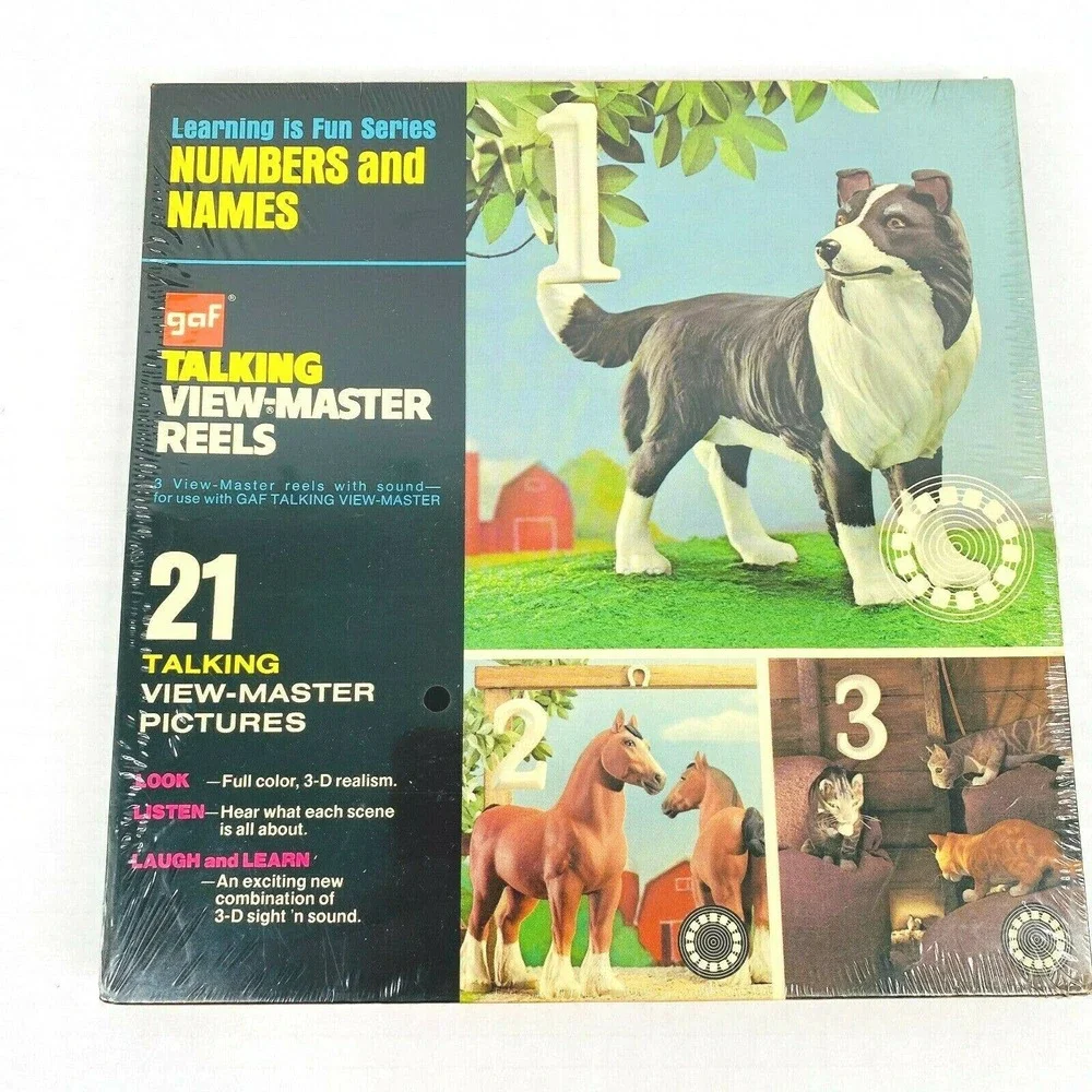 Talking View Master Numbers and Names Learning Fun Series 3 Reel Set Sealed Kids